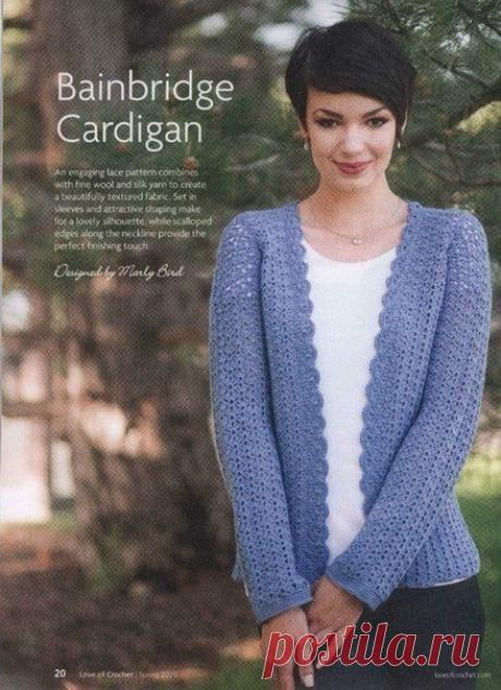 Красивый ажурный жакетик крючком. Выкройка и схемы