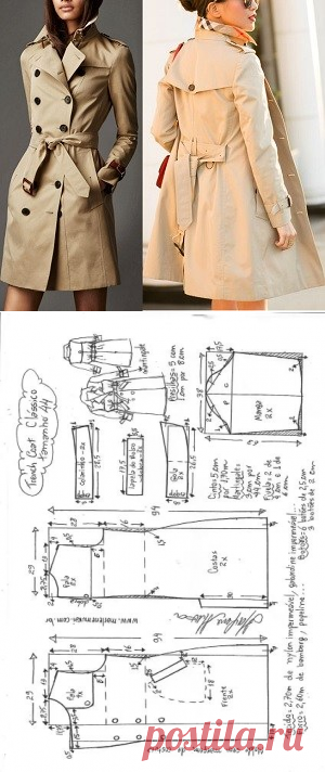 Casaco trench coat clássico | DIY - molde, corte e costura - Marlene Mukai