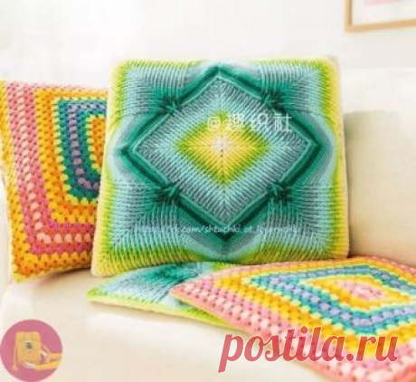Яркие подушки крючком — Сделай сам, идеи для творчества - DIY Ideas
