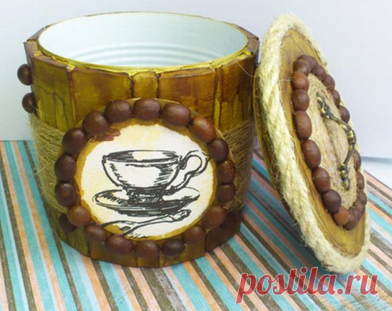 Сахарница из жестяной банки