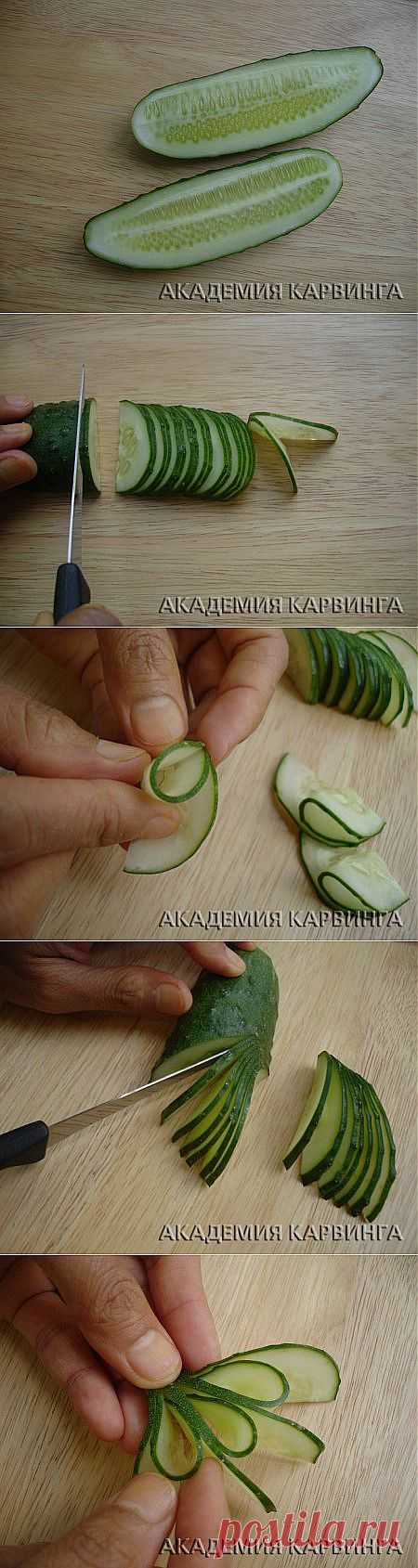 Академия карвинга. Резьба по огурцам. Урок #1 » BonAppetit.com.ua - Коллекция кулинарных рецептов с фотографиями и советами по приготовлению