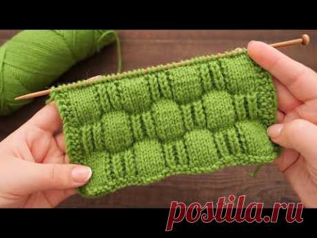 Обьемный узор спицами 🍏 Volumetric Unusual Knitting Pattern