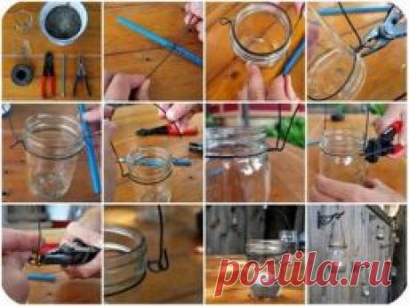 Как сделать интересный светильник из стеклянной банки. - Садоводка