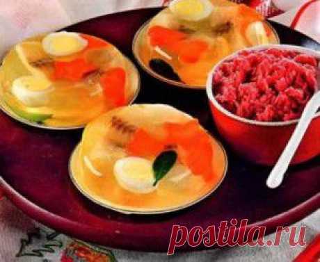 Заливное из судака с морковью