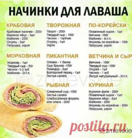 Начинка для лаваша