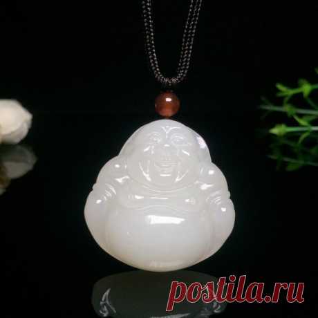Perfect Emerald Carved Maitreya Necklace Pendant-Natural Stone | Etsy