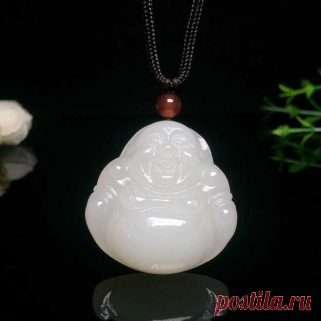Perfect Emerald Carved Maitreya Necklace Pendant-Natural Stone | Etsy