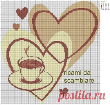 Вышивка - Домоводство - медиаплатформа МирТесен Большие картины = это, конечно, красиво и восхитительно. Но иногда хочется отдохнуть на маленькой схеме. Несколько схем "кухонной" тематики - чашки. Хорошо может украсить кухню. Да и подарок будет оригинальный