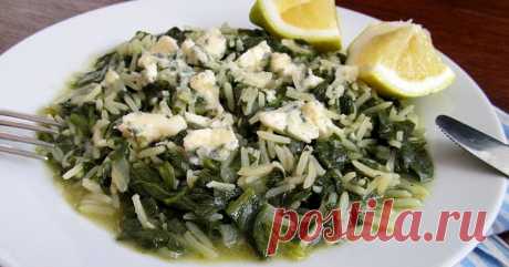 Рис со шпинатом по-гречески (Spanakorizo, Σπανακόρυζο)     Рис со шпинатом в греческой кухни пользуется большой популярностью. Это любимое блюдо многих, и оно не только очень вкусно, но еще и пол...