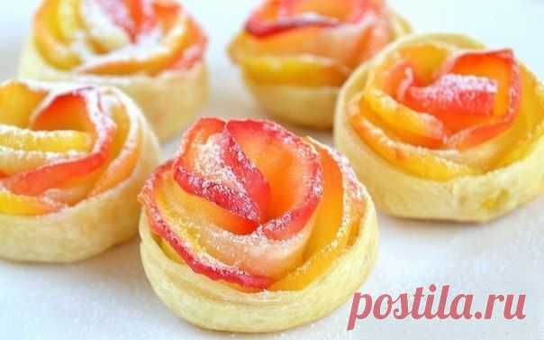 Слойки с яблоками «Розочки». Нежные красивые в виде бутончика розы!!!