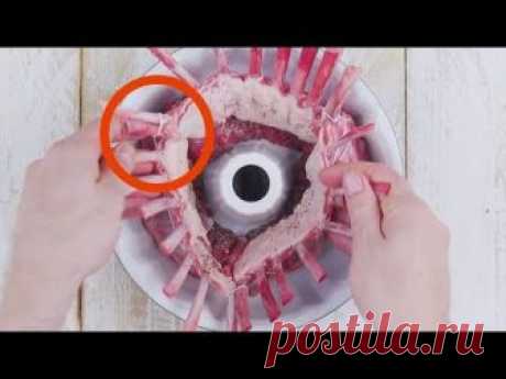 Кладем ребрышки в форму для торта! Результат - как в роскошном ресторане.