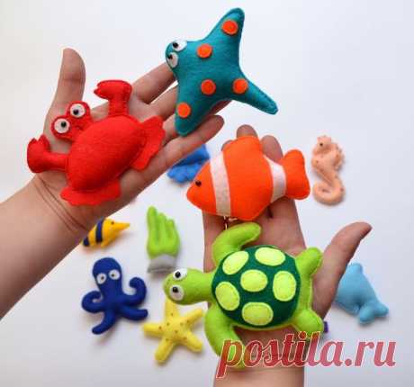 Водный мир: игрушки из фетра с шаблонами — Поделки с детьми