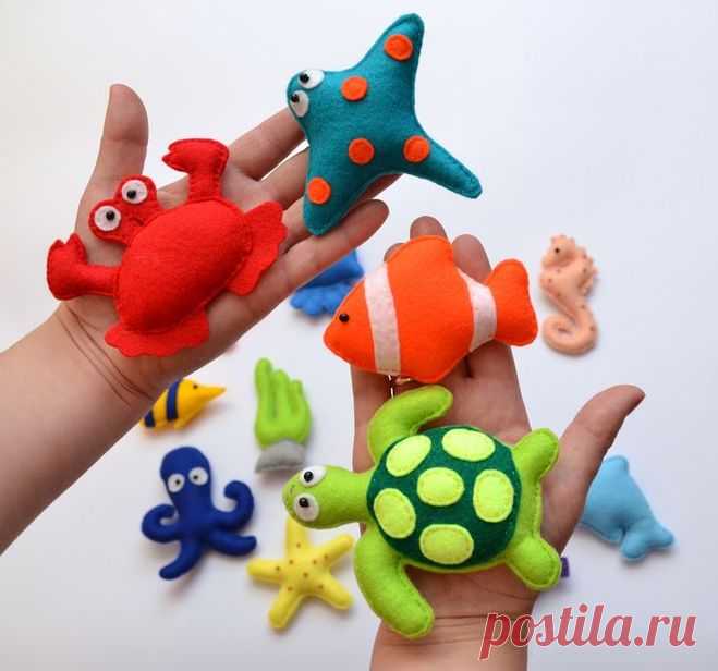 Водный мир: игрушки из фетра с шаблонами — Поделки с детьми