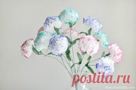 Гвоздики из салфеток. Мастер-класс | Домохозяйка