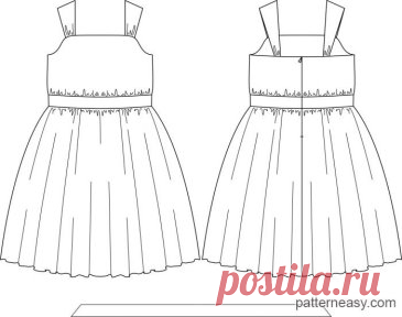 Платье
Источник: http://patterneasy.com/zametki/vykroyka-naryadnogo-platya-dlya-devochki