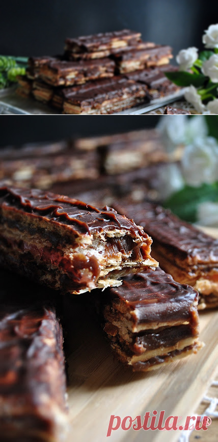 Домашни локумени вафли с шоколад и халва / Homemade halva and turkish delight wafers