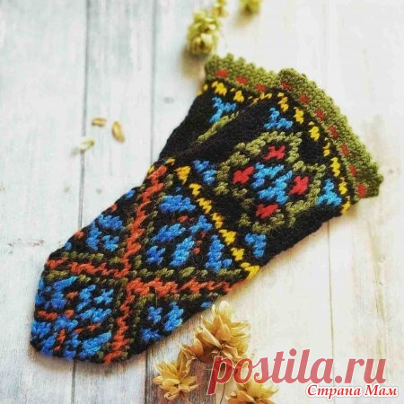 Красивые варежки спицами - Жаккард - Страна Мам