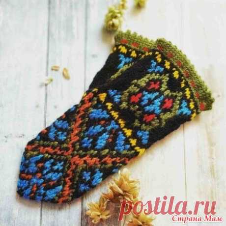 Красивые варежки спицами - Жаккард - Страна Мам