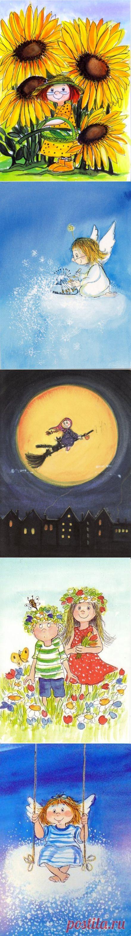 Милые и забавные, добрые рисунки Вирпи Пеккала (Virpi Pekkalan).