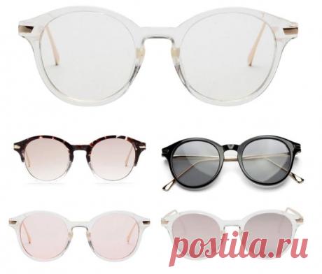 Полупрозрачные солнцезащитные очки круглой формы с лаконичными золотыми дужками - Солнцезащитные очки и аксессуары / СЮРПРАЙЗ