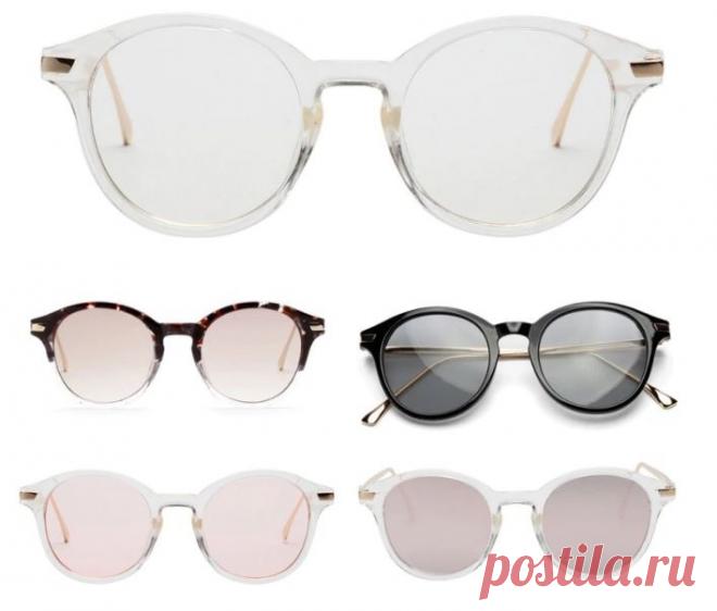 Полупрозрачные солнцезащитные очки круглой формы с лаконичными золотыми дужками - Солнцезащитные очки и аксессуары / СЮРПРАЙЗ