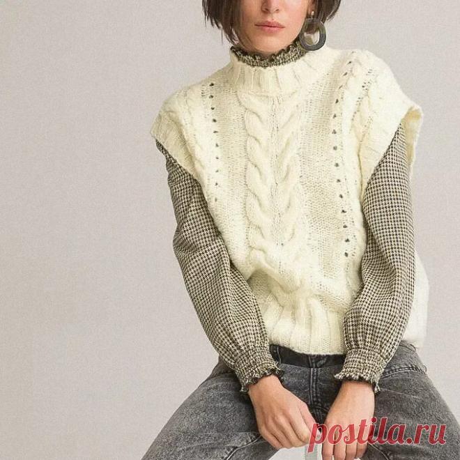 Простые и актуальные вязаные безрукавки. Вяжем по мотивам брендовых вещей | Вяжем вместе! | Яндекс Дзен
