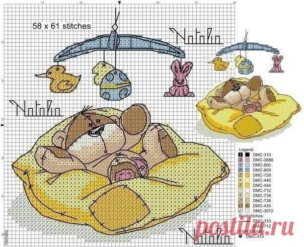 ​Вышиваем с детьми мишек