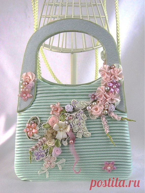 Hand done silk ribbon embroidery | Beautiful Purses and Handbags | Pi…