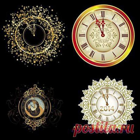Клипарт - Новогодние узорные часы со стрелками к двенадцати на прозрачном фоне PSD » ШКОЛА ПЛЮС