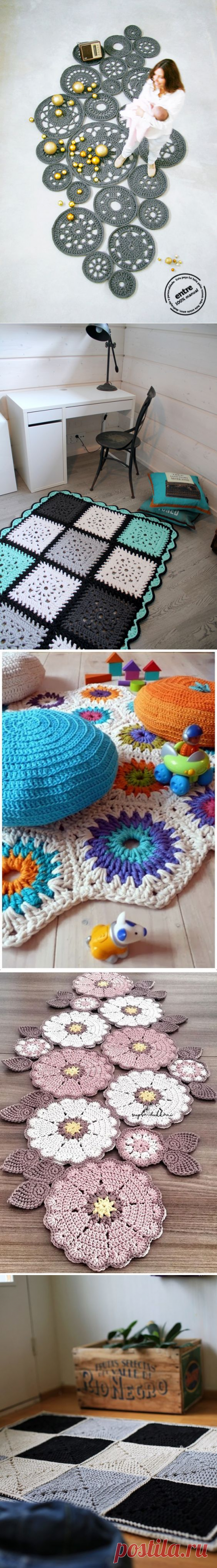 КОВРИКИ СВОИМИ РУКАМИ.КРЮЧКОМ