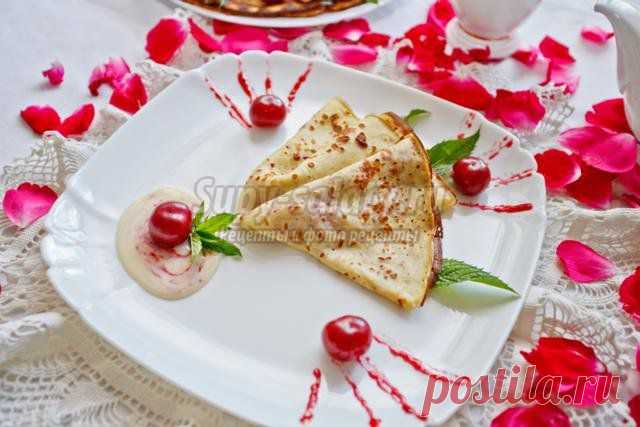 Блинчики с вишней. Рецепт с пошаговыми фото