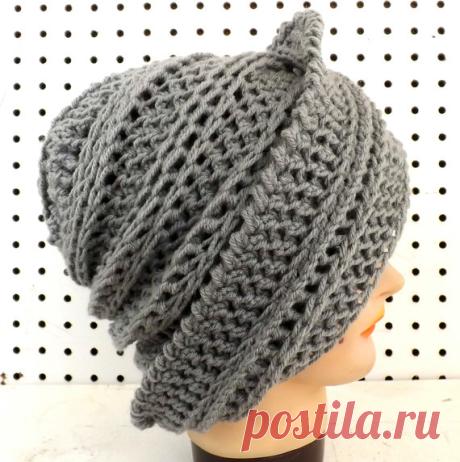 Gray Crochet Hat Womens Hat Steampunk Hat от strawberrycouture