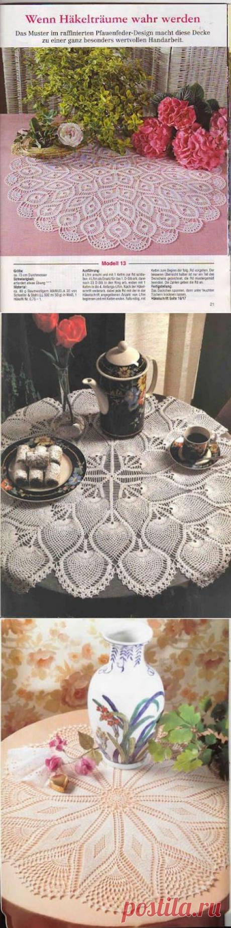 Большой выбор вязаных салфеток крючком, со схемами.
