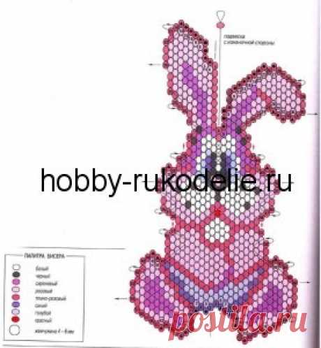 Хобби (рукоделие своими руками): вышивка, вязание » Архив блога » Фигурка «Розовый зайчонок» – схема бисероплетения для начинающих бесплатно