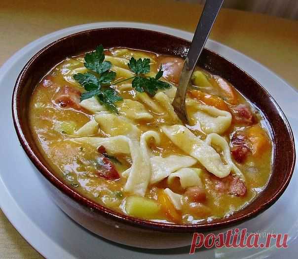 Фасолевый суп с домашней лапшой. | Вкуснолог...