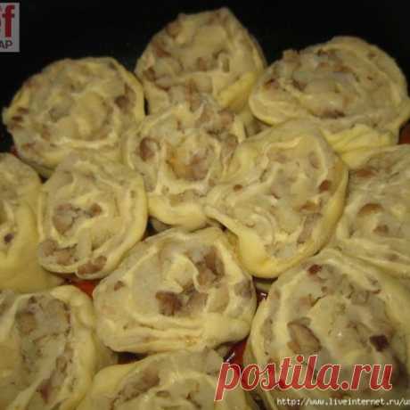 Ленивые вареники-рулетики с картошкой и грибами.