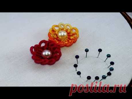 Amazing  Tricks &Tips #13 With Making Flowers By pin | Hand Embroidery.