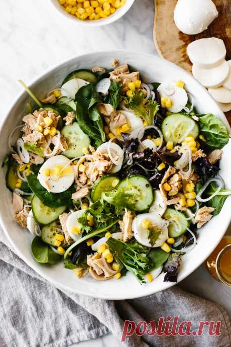 Tuna, Cucumber and Mozzarella Salad - Downshiftology