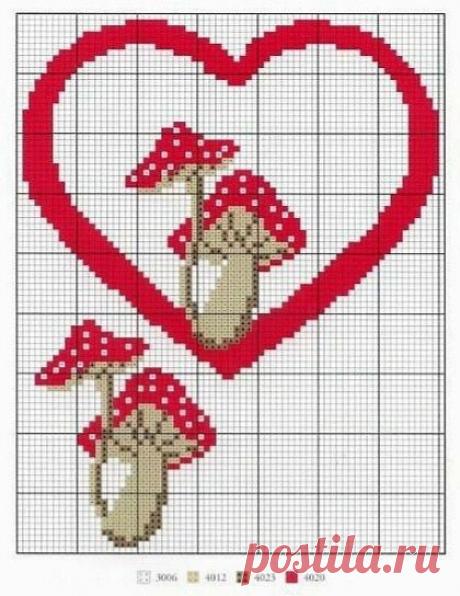 🦋🌶 Вышивка: Мухоморчик