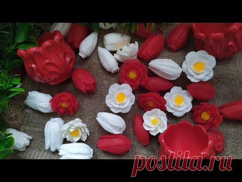 ❤Букет тюльпанов в вазочке из гипса❤