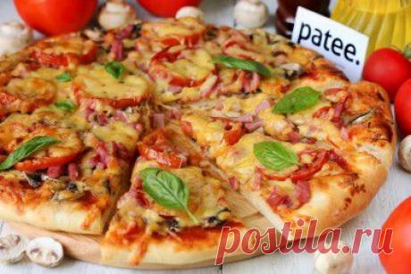 Пицца с ветчиной и грибами - рецепт с фотографиями