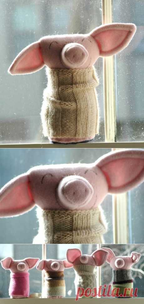 Wool Rib-Tickler Pig Deidra от lorinichols на Etsy