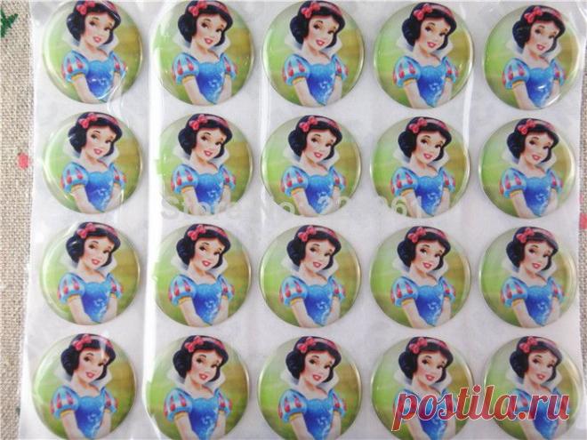 20pcs/lot 1 дюйм 25,4 мм принцесса белоснежка смол точки кристалла наклейки эпоксидной купол diy для уплощенной wq14050533 крышки бутылки, принадлежащий категории Экспозиторы и относящийся к Обустройство дома на сайте AliExpress.com