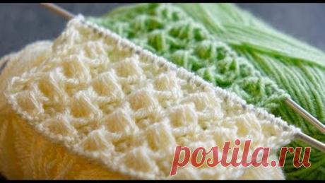 Узоры спицами.  Ажурные объемные дорожки.