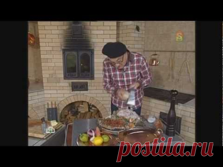 Рыба-пицца и баклажаны-ляванги в тандыре.