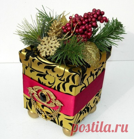 Шкатулки с новогодним декором - Домашний hand-made