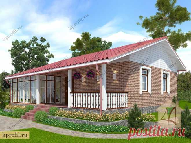 Финский одноэтажный каркасный дом Ринтала с террасой 89,57 м2