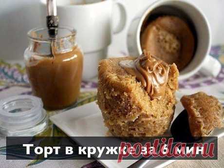 Домашний торт в кружке ЗА 6 МИНУТ!.
