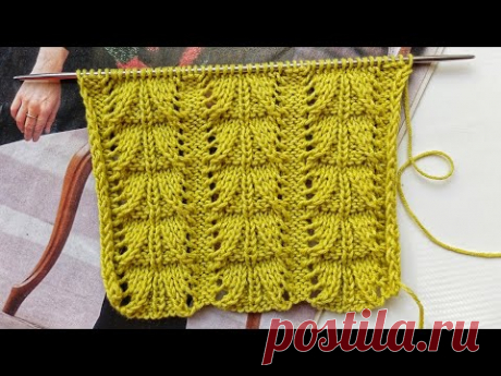 Интересный узор с лёгким ажуром /Схема/ Идеи узоров/ Interesting openwork pattern