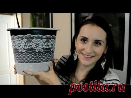 Хенд мейд. Декорирую цветочный горшок.